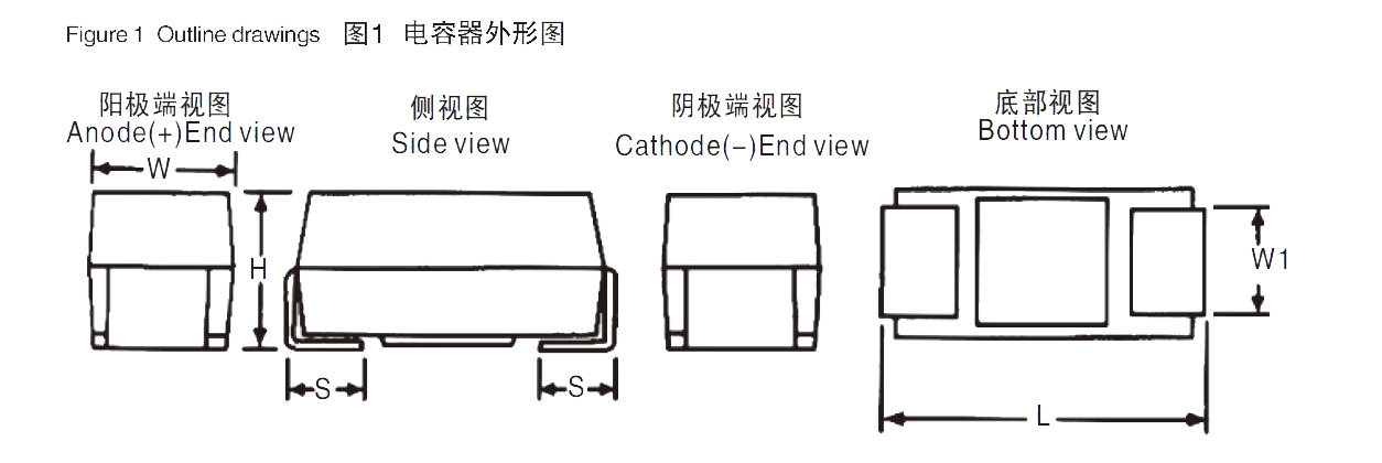 CA45 Chip SMD Tantalum Capacitors Drawn